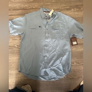 Men's Blue Short Sleeve Shirt Jacket
